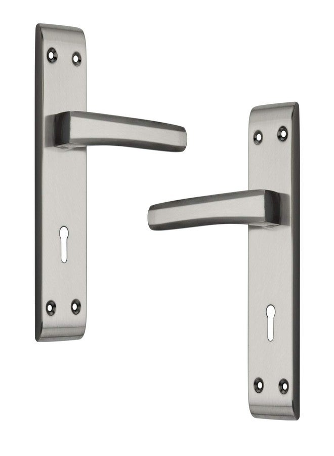 Shrida Door Lock Handle Set, Brass Lock with 3 Keys/Mortise Door Locks for Main Door/Door Lock for Bedroom Door (Black Silver Finish, Bold (503)) - Image 2